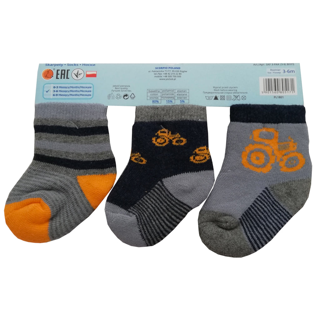 Skarpetki 3 pak ciepłe frotte YO! chłopięce