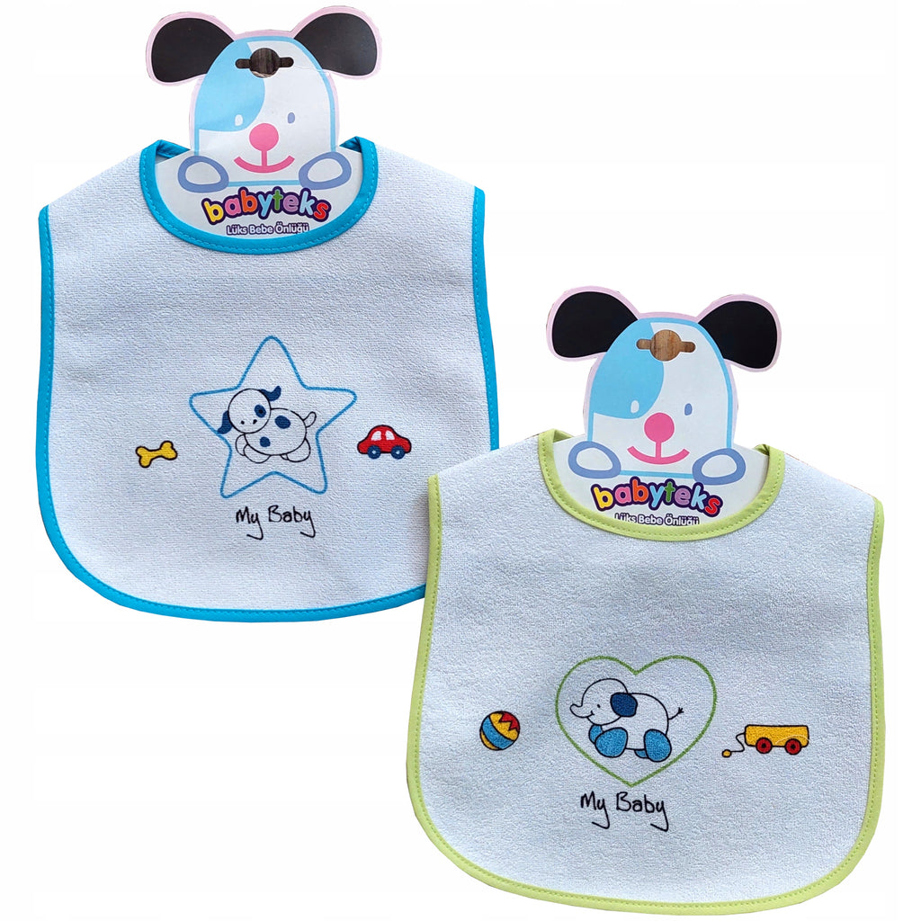 Śliniaki bawełniane na rzep duże wodoodporne 2 pak