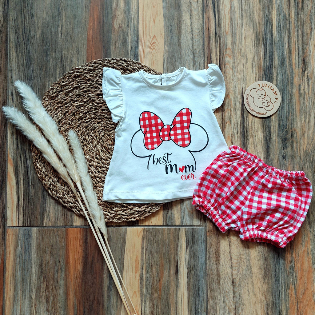 Komplet dziewczęcy koszulka kr rękaw spodenki