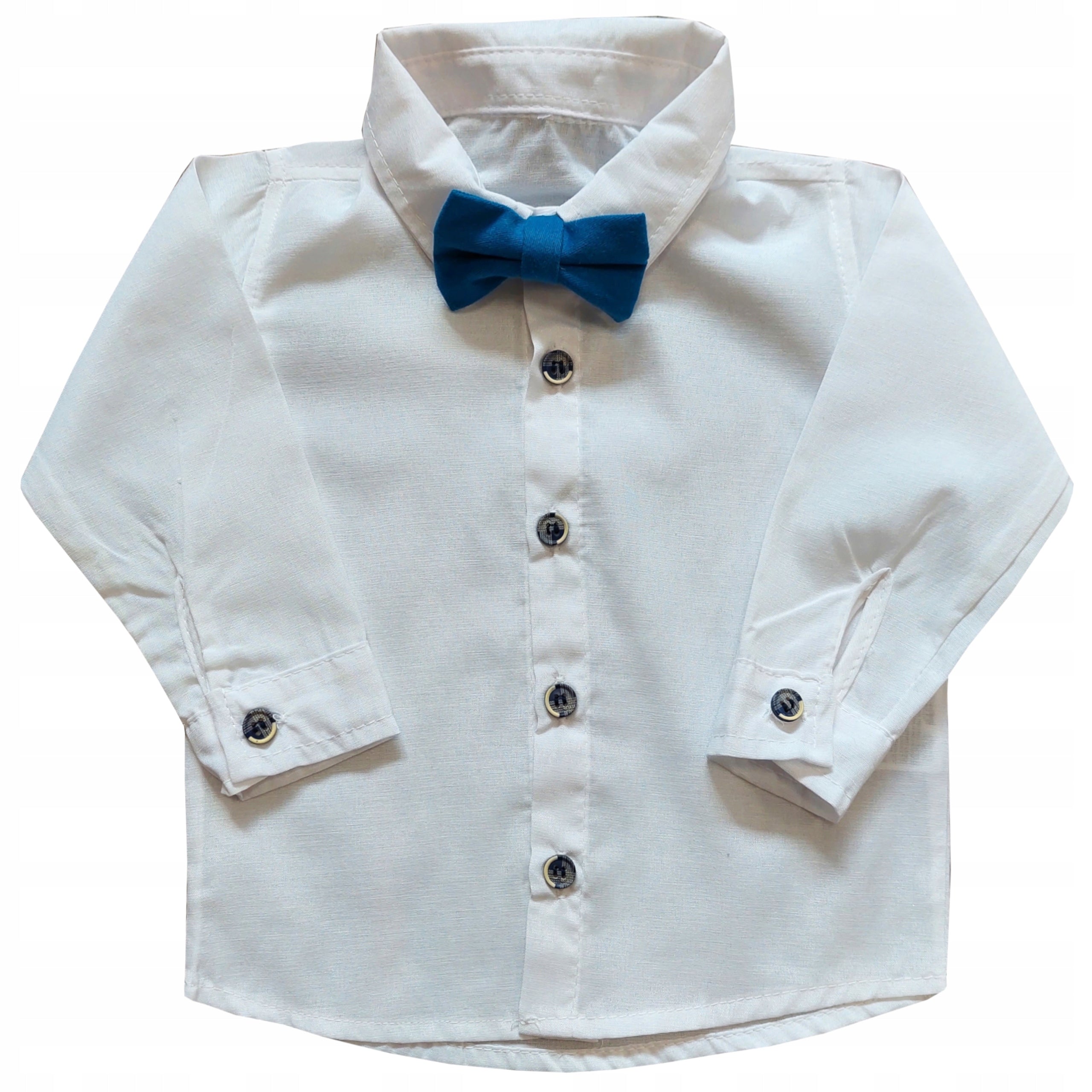 Garnitur 9m chrzest koszula spodnie muszka czapka