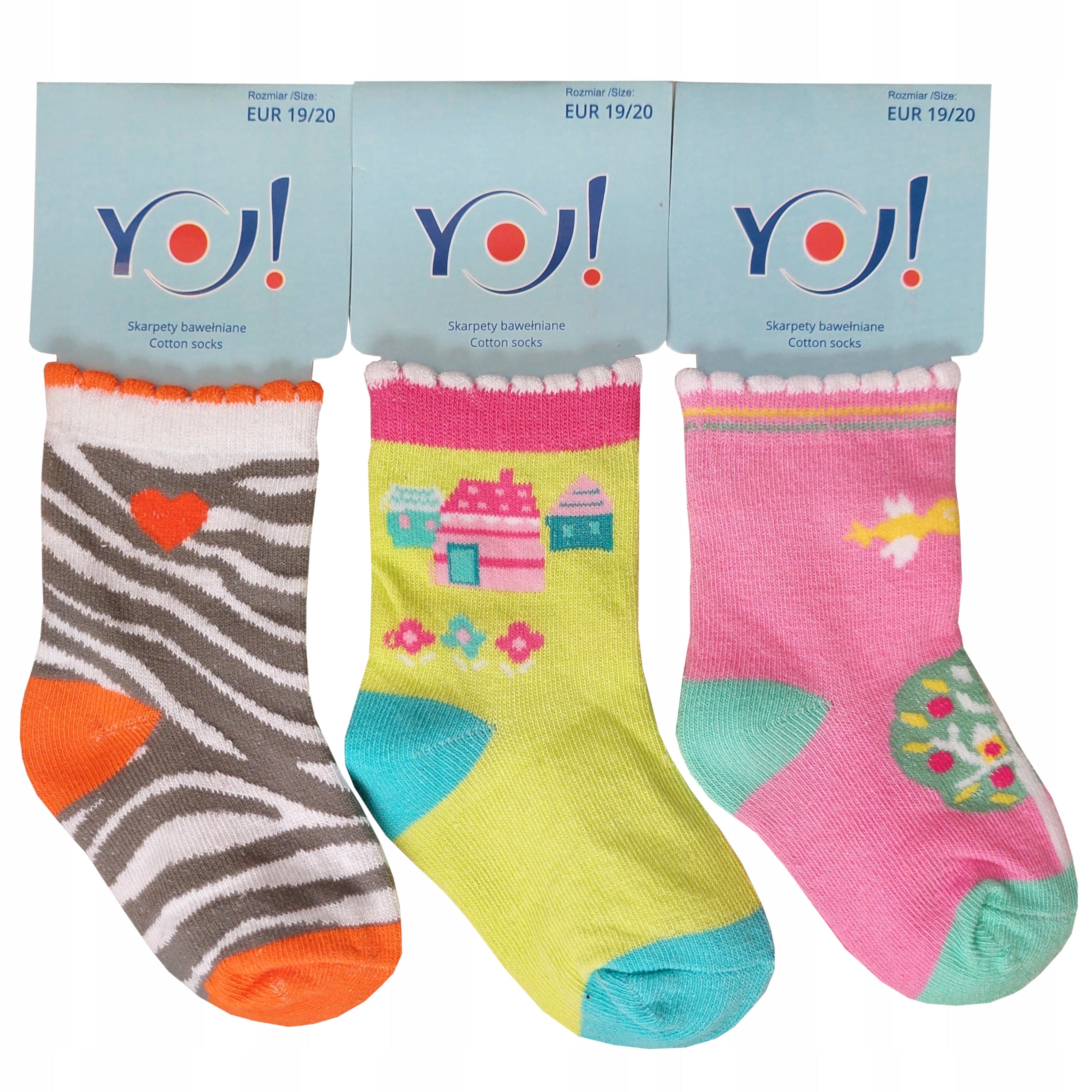 Skarpetki dziewczęce bawełniane 3Pak YO!
