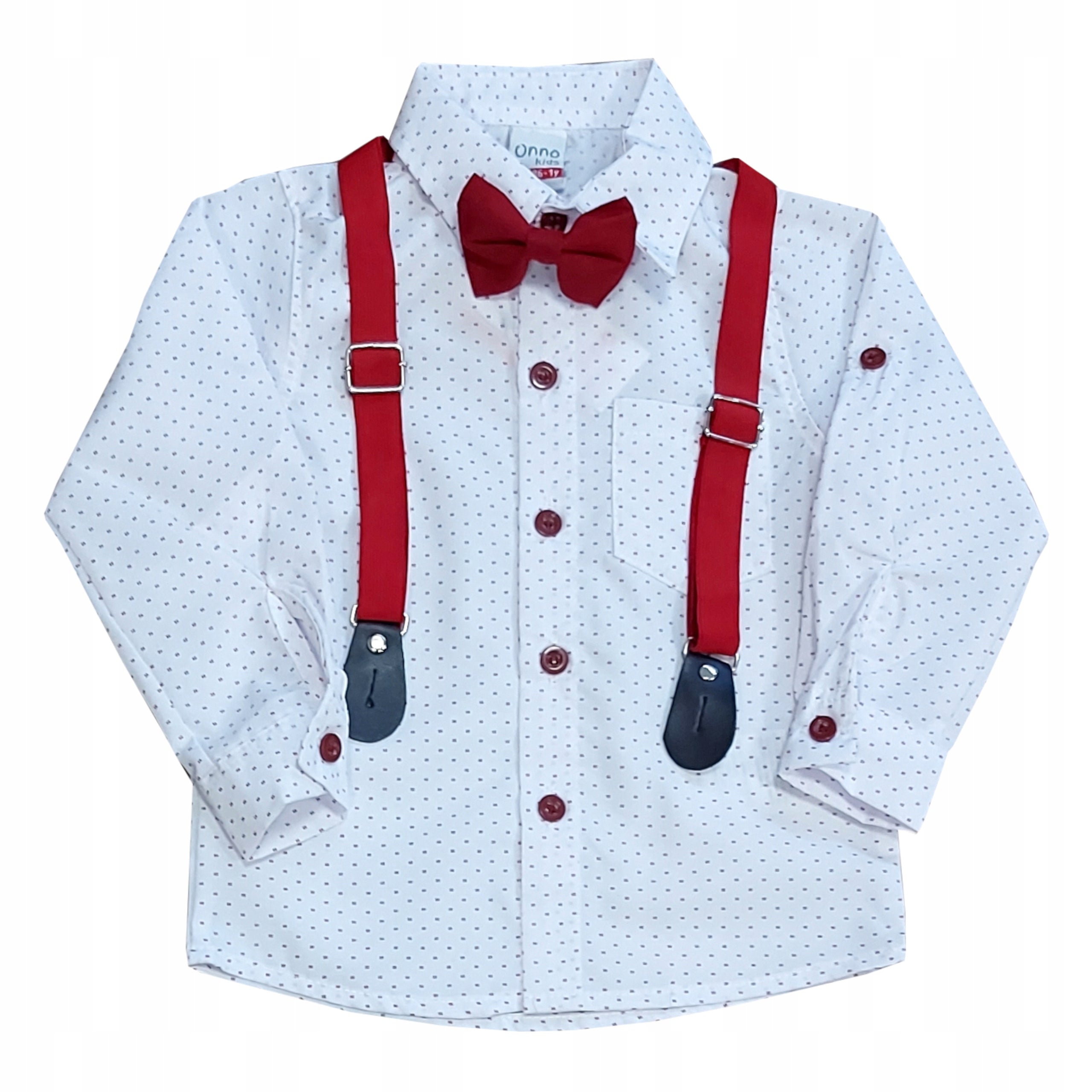 Garnitur koszula spodnie szelki muszka 2 lata