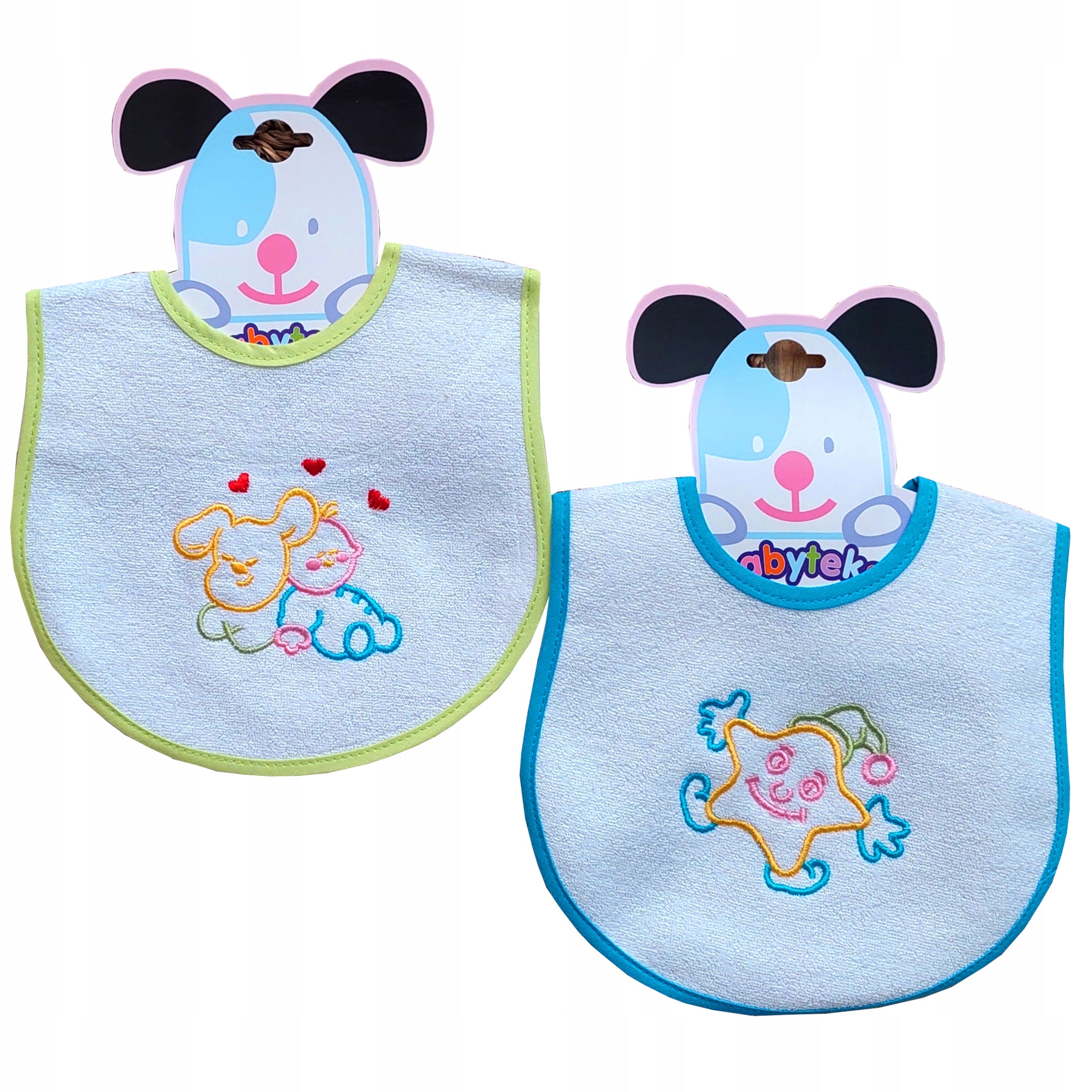 Śliniaki bawełniane na rzep wodoodporne 2 pak