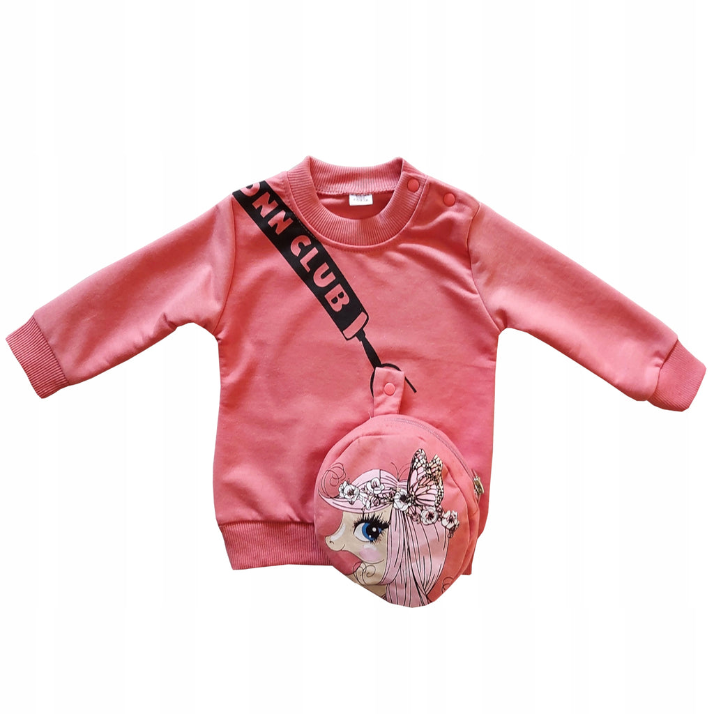 Dres dziewczęcy komplet z torebką bawełna