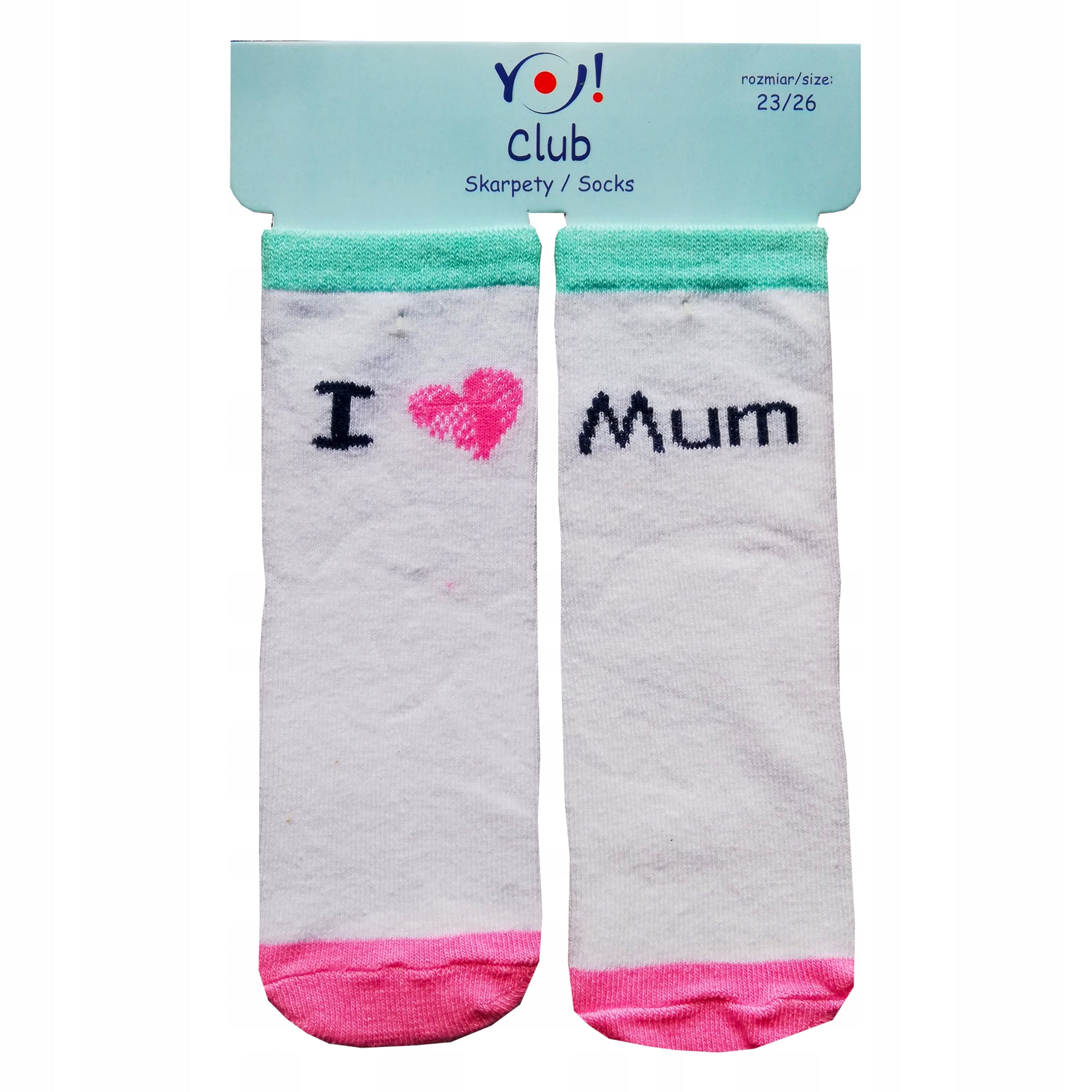 Skarpetki bawełniane z napisem I LOVE MUM