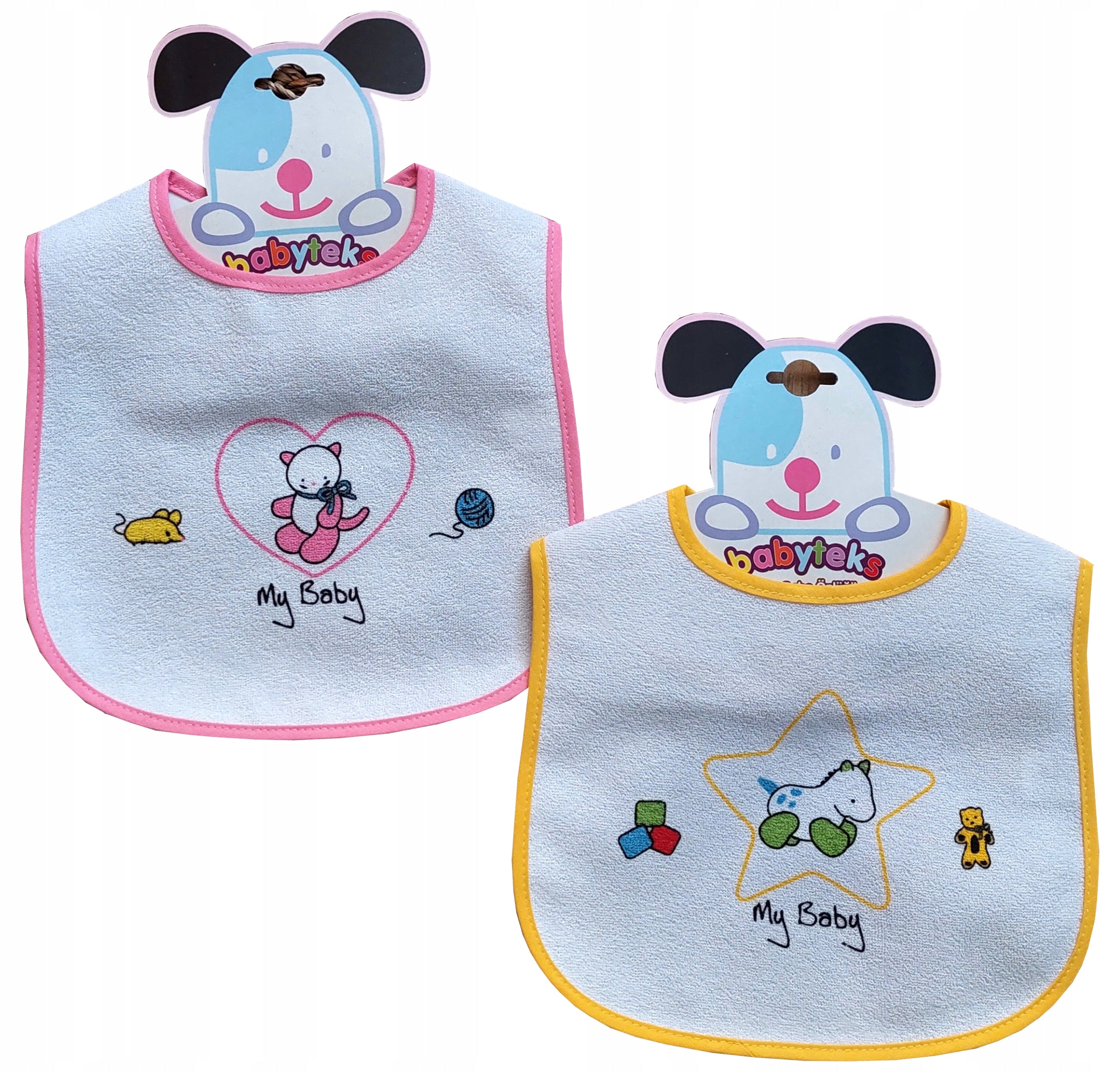 Śliniaki bawełniane na rzep duże wodoodporne 2 pak