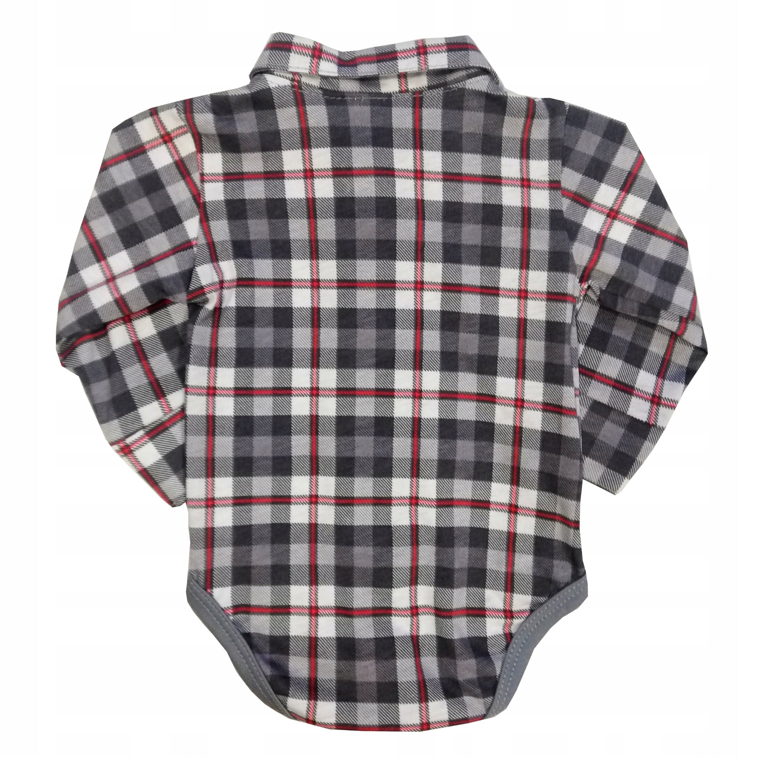 Body w kratę koszula długi rękaw bawełna