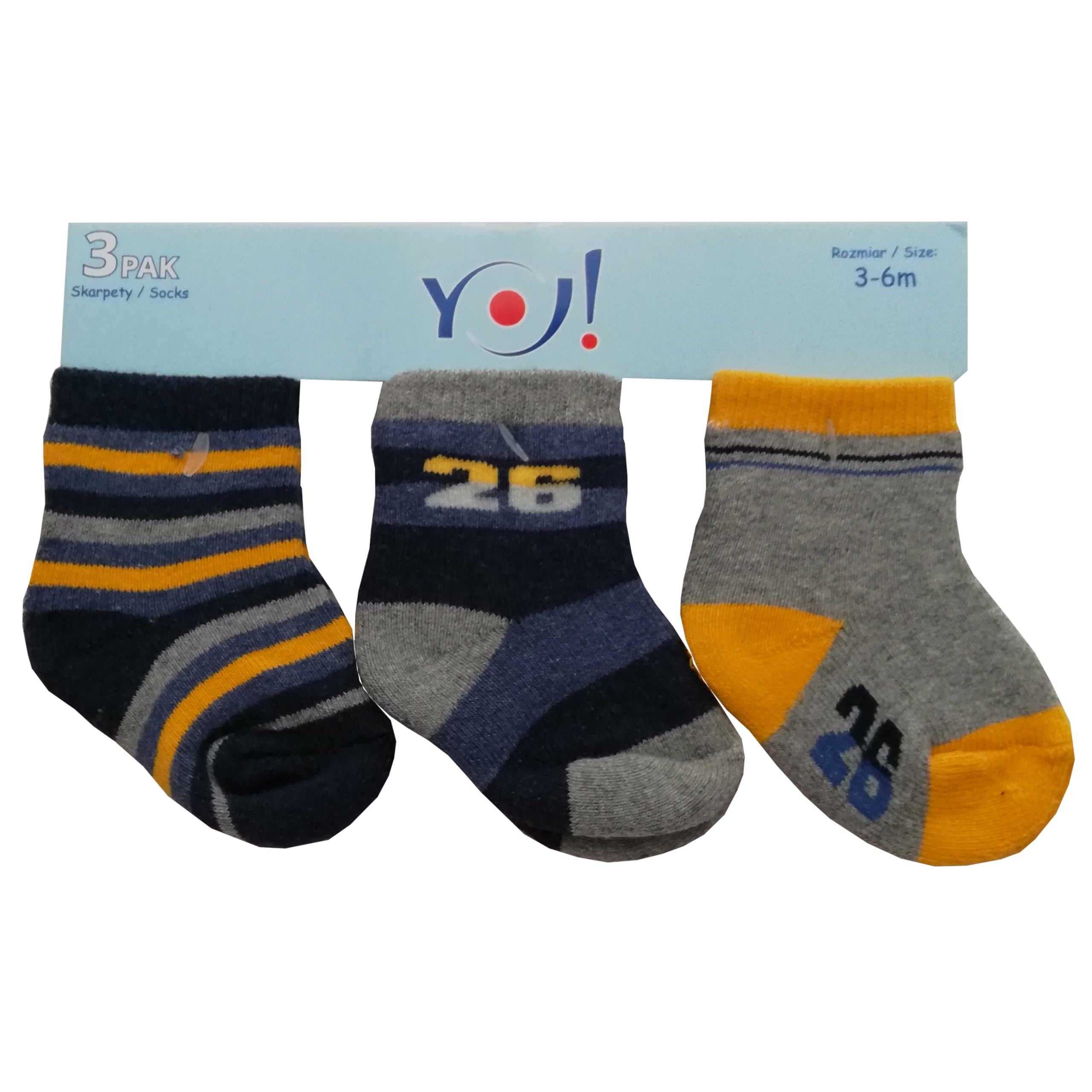 Skarpetki 3 pak ciepłe frotte YO! chłopięce