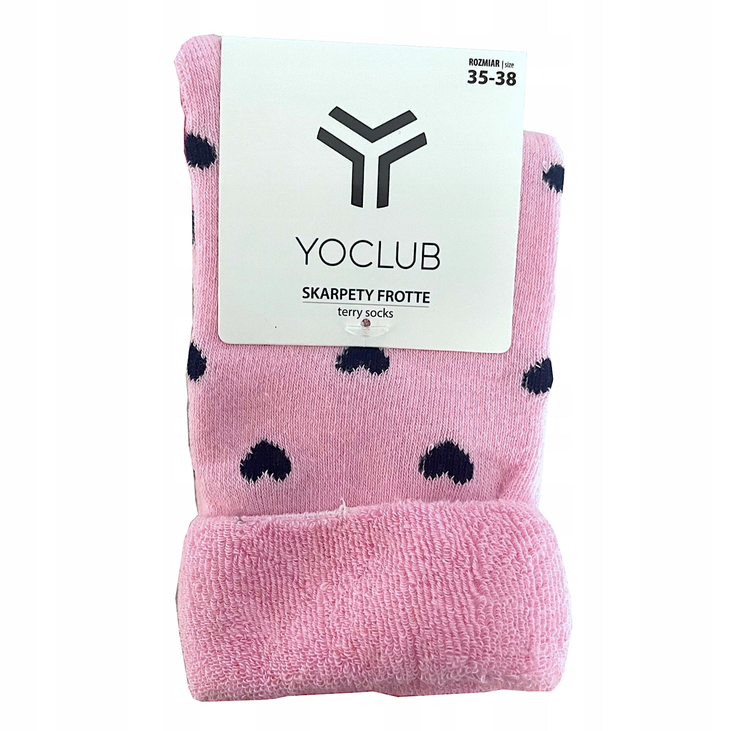 skarpetki dziewczęce frotte bawełniane różowe serca POLSKIE