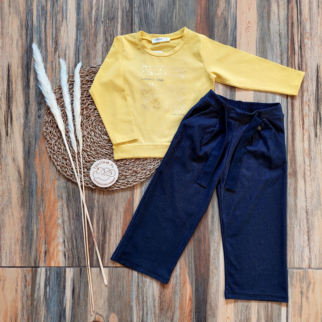 Komplet dziewczęcy bawełna spodnie bluzka L