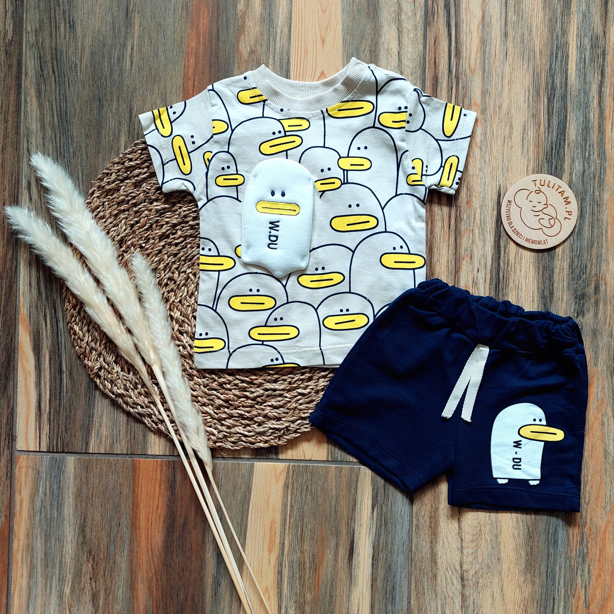 Komplet chłopięcy koszulka kr rękaw spodenki 6m