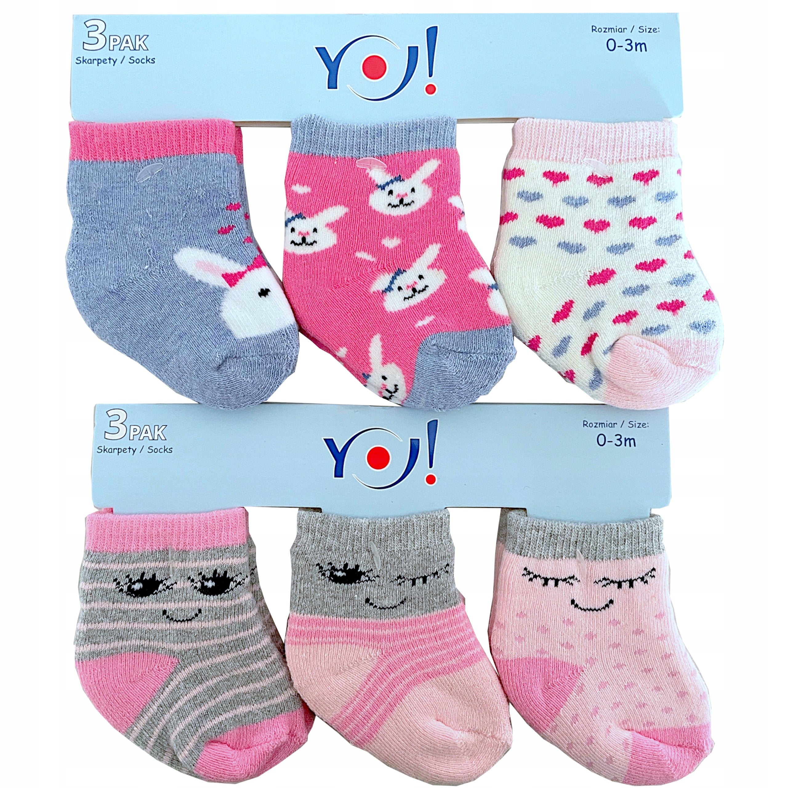 Skarpetki niemowlęce YOCLUB 2x 3 pak ciepłe frotte Polskie