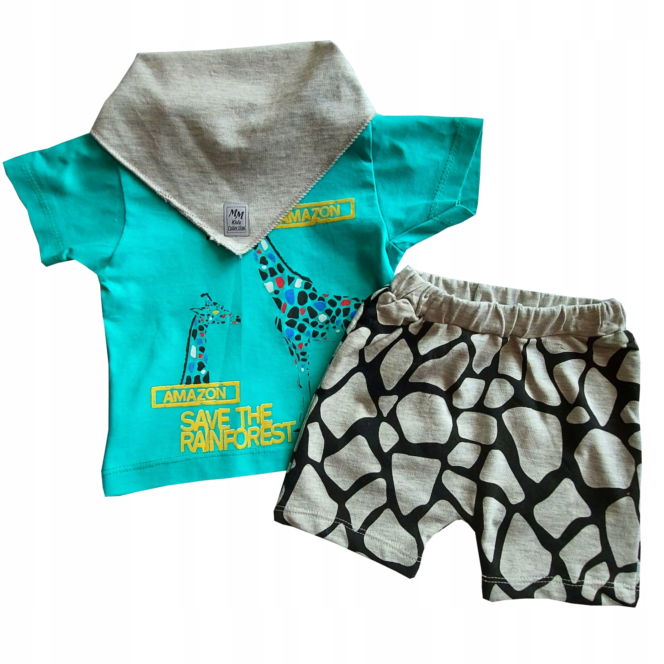 Koszulka krótki rękaw spodenki apaszka 6 m lato