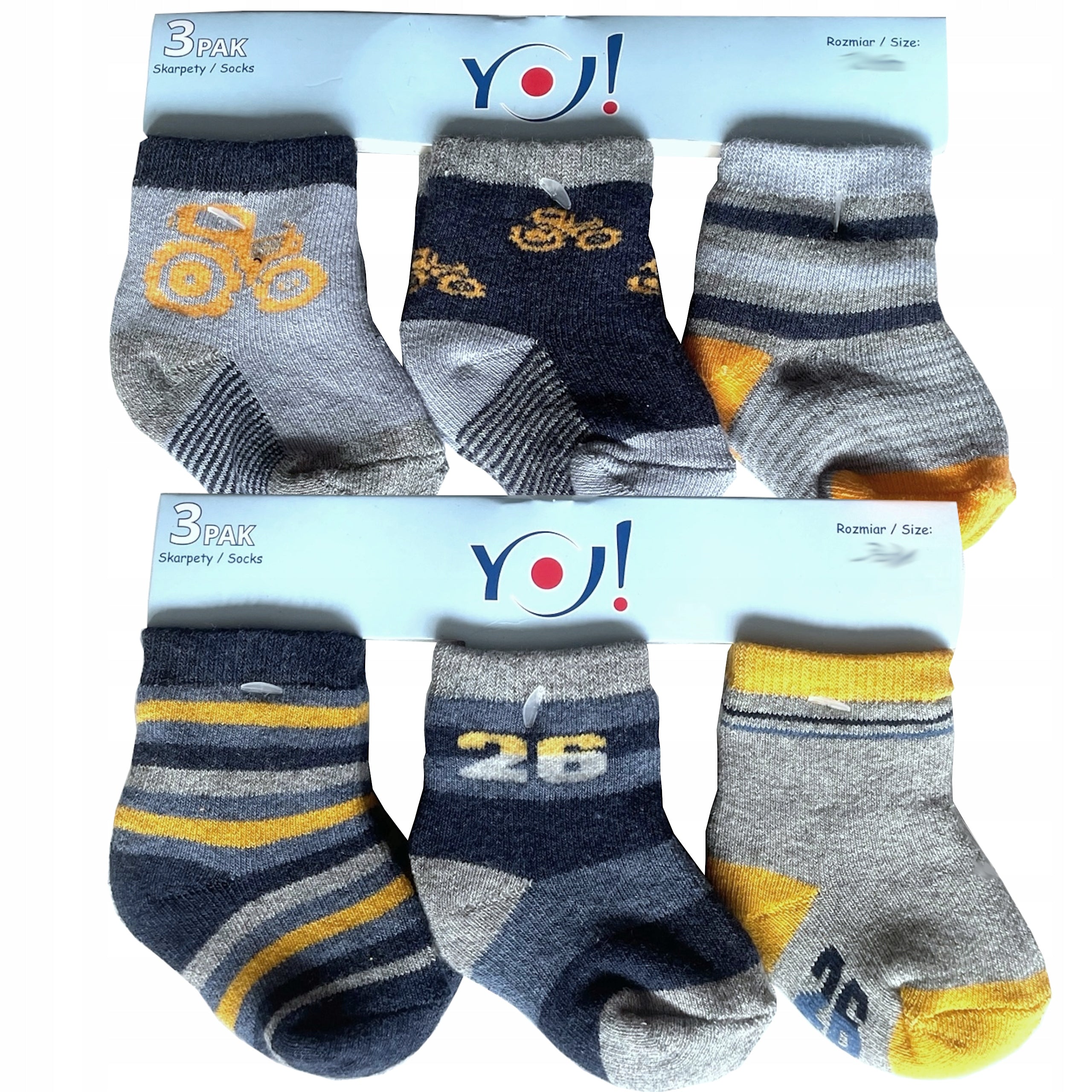 Skarpetki niemowlęce YOCLUB 2x 3 pak ciepłe frotte Polskie
