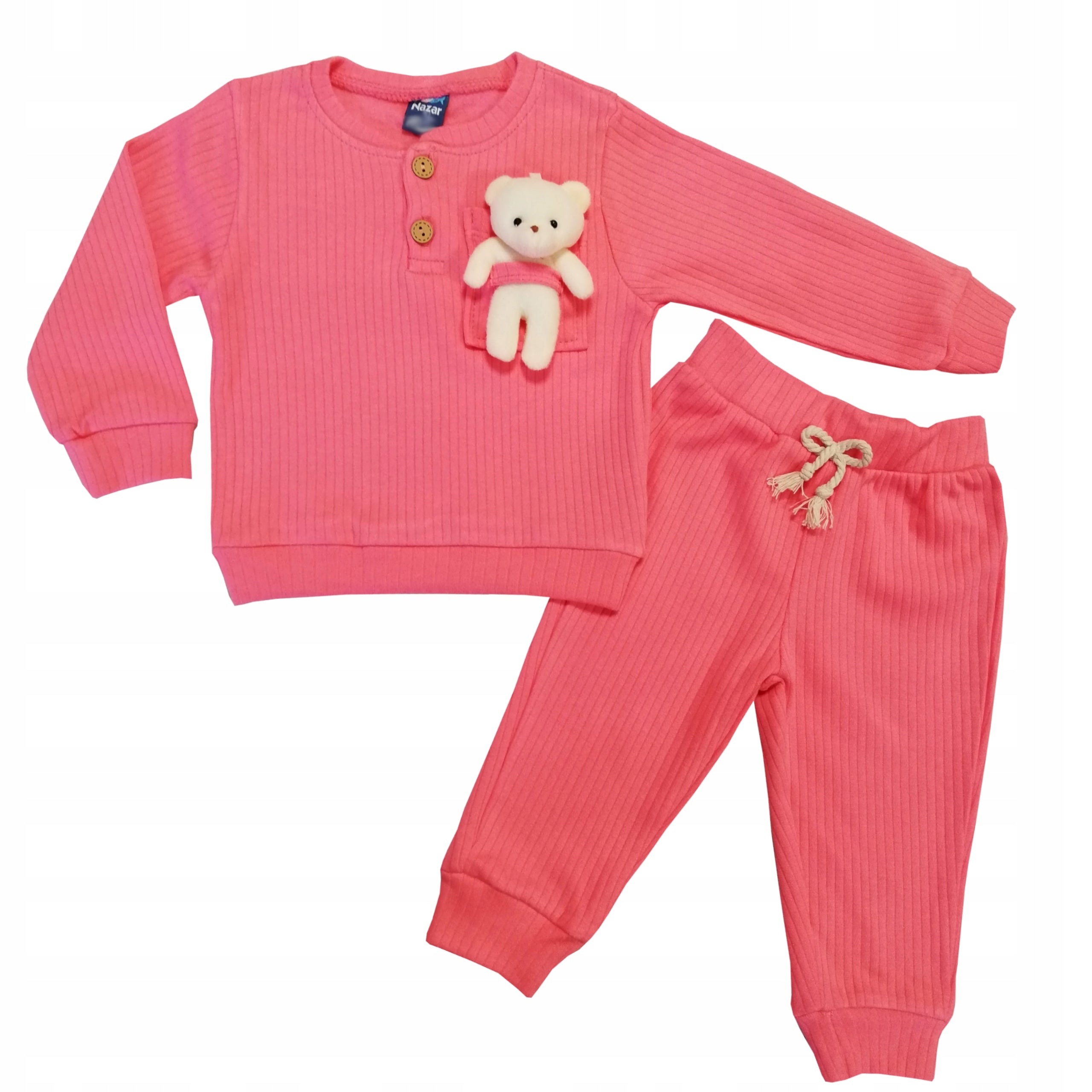 Komplet r. dres dziewczęcy 9m bawełna