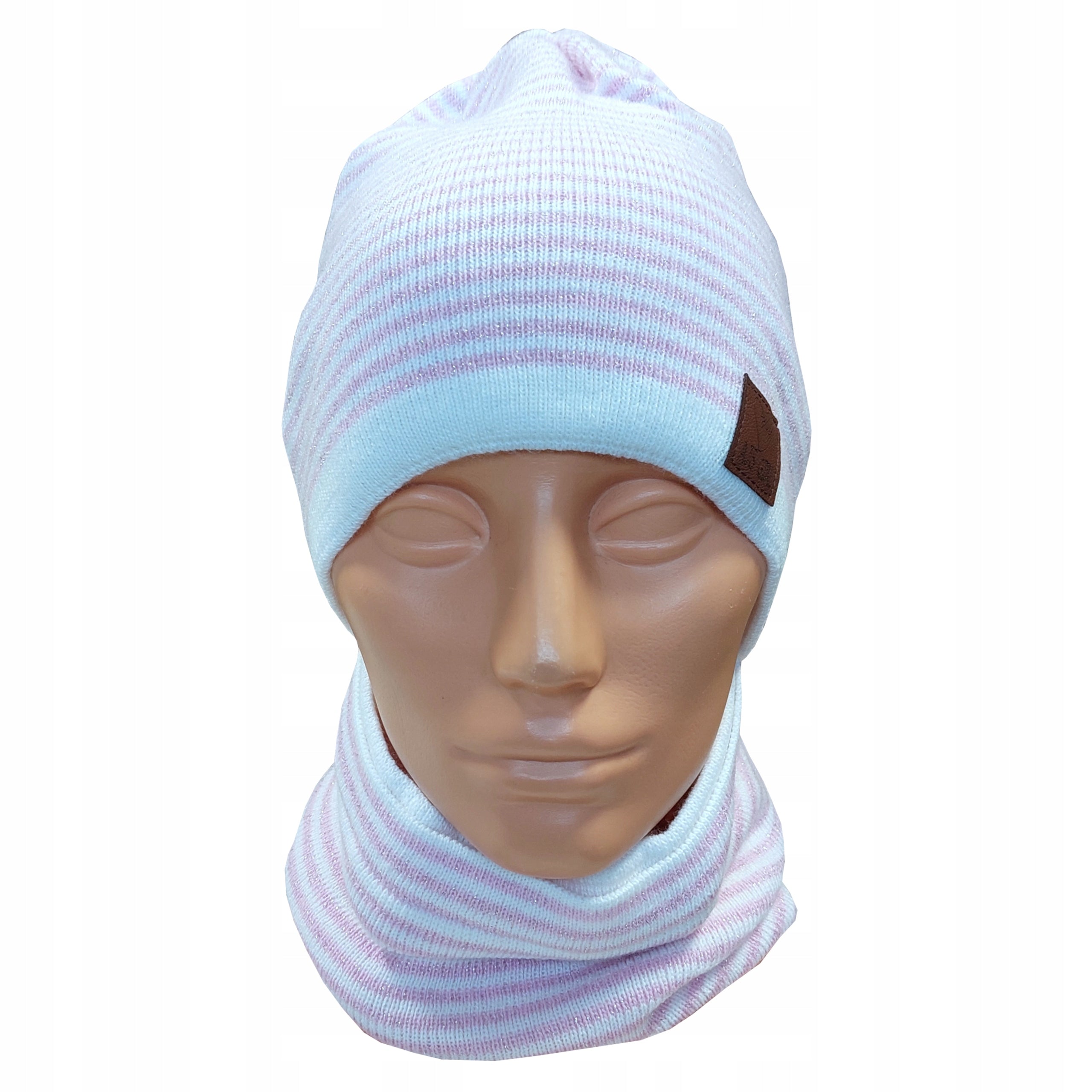 Komplet zimowy dziewczęcy akryl wełna Polski