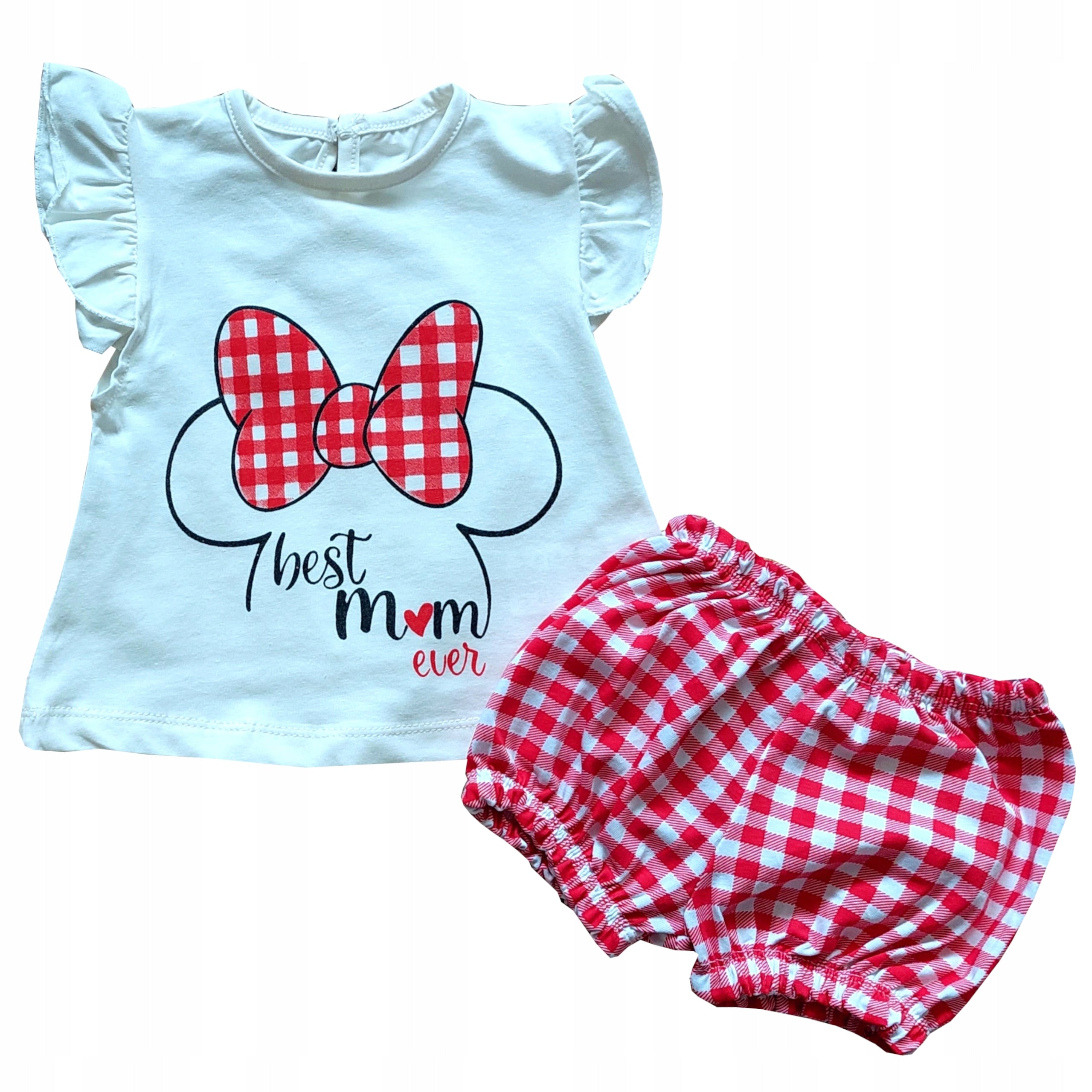 Komplet dziewczęcy koszulka kr rękaw spodenki