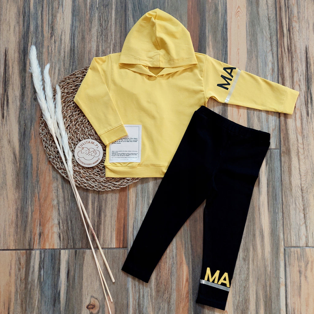 Komplet dziewczęcy bawełna bluza legginsy L