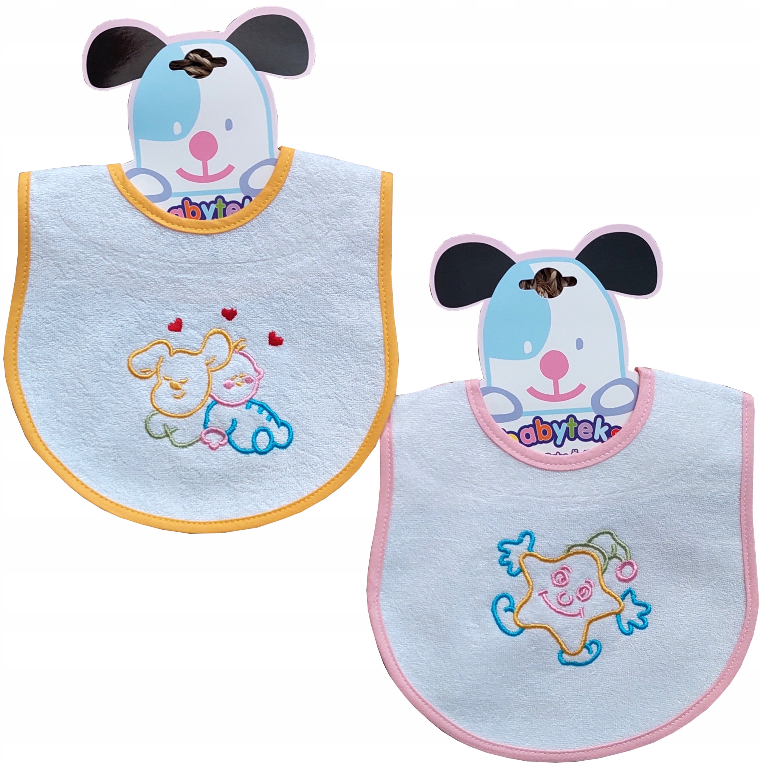 Śliniaki bawełniane na rzep wodoodporne 2 pak