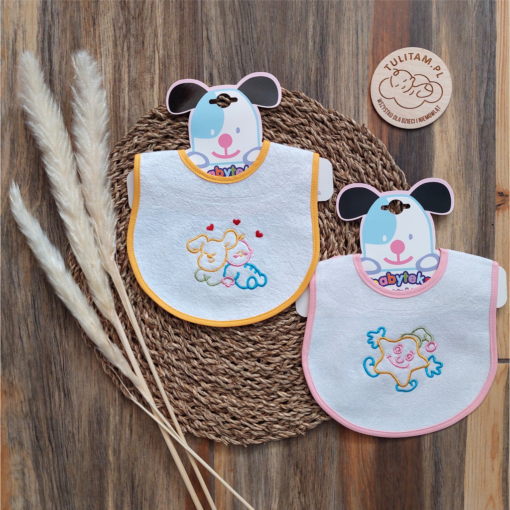 Śliniaki bawełniane na rzep wodoodporne 2 pak